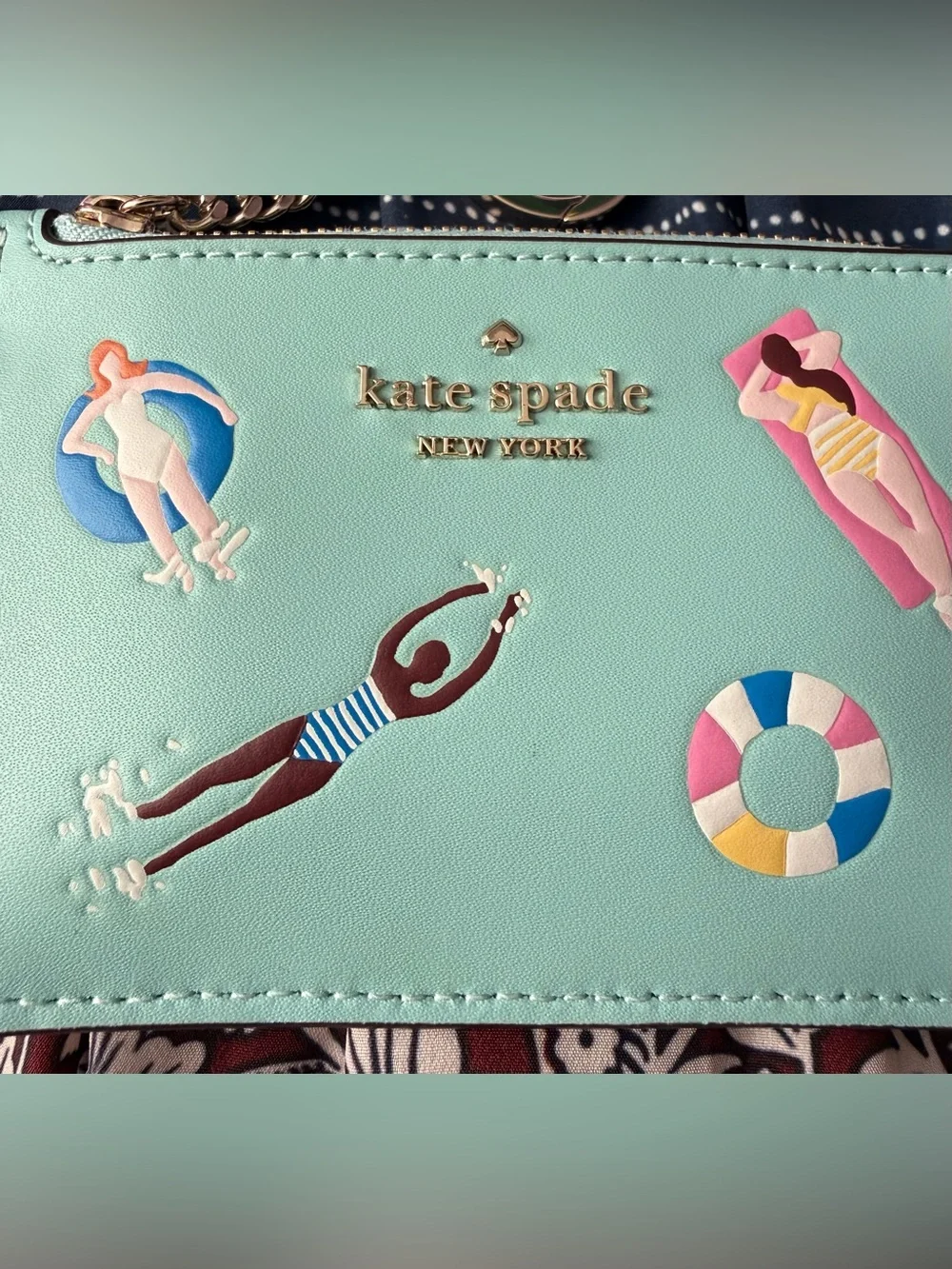 Kate Spade Pool Float Medium L-Zip Card Holder
